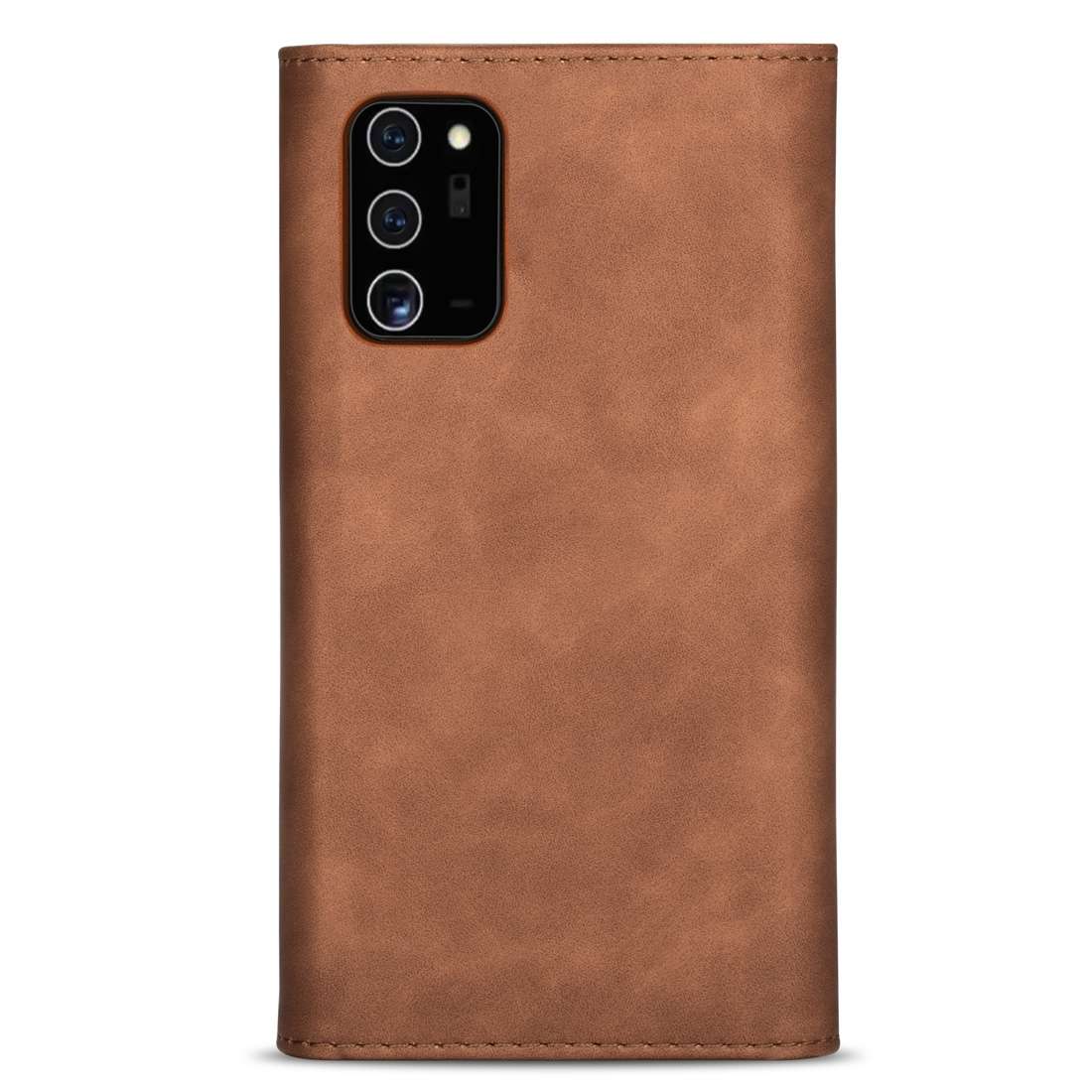 For Samsung Galaxy Note20 Skin Feel Zipper Horizontal Flip Leather Case with Holder & ... (Brown)