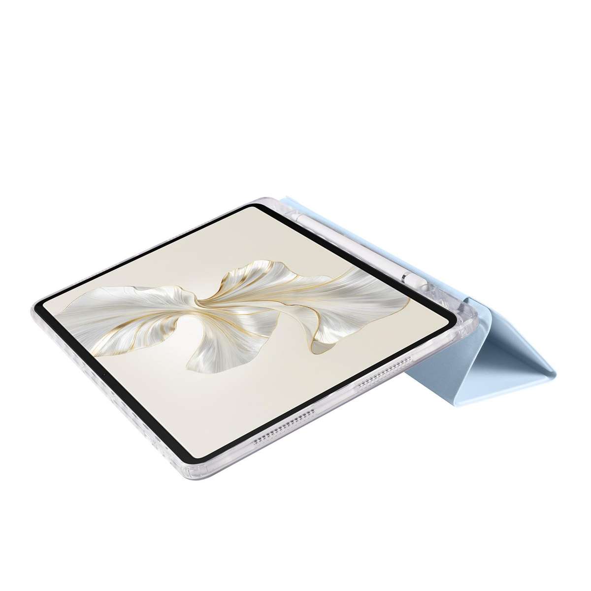 For Honor Pad 9 3-Fold Clear Acrylic Leather Tablet Case(Ice Blue)