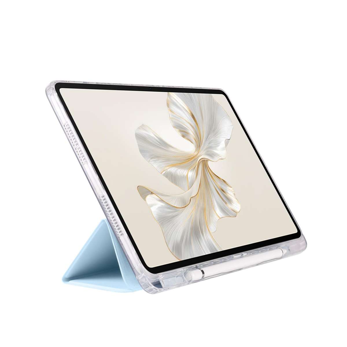 For Honor Pad 9 3-Fold Clear Acrylic Leather Tablet Case(Ice Blue)