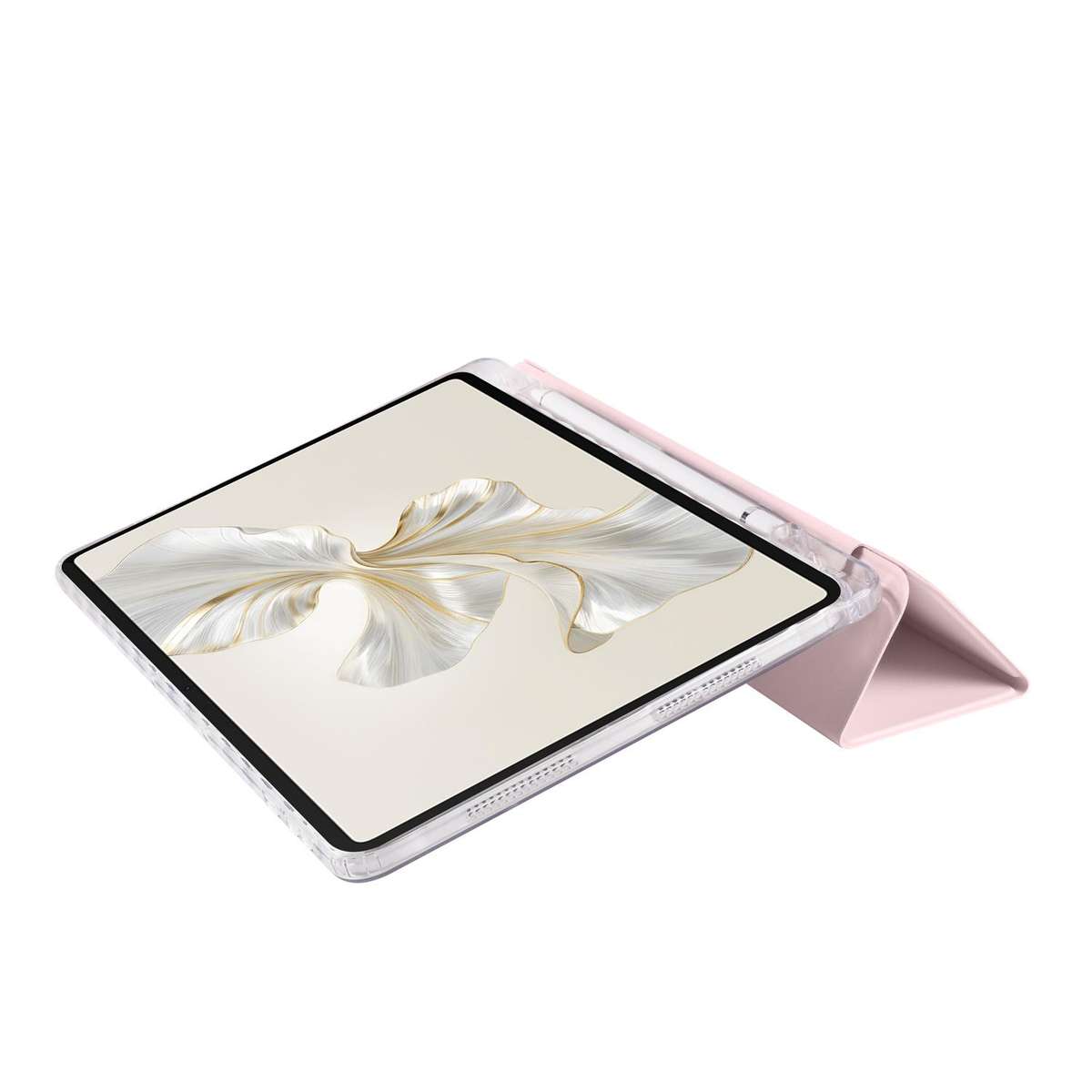 For Honor Pad 9 3-Fold Clear Acrylic Leather Tablet Case(Pink)
