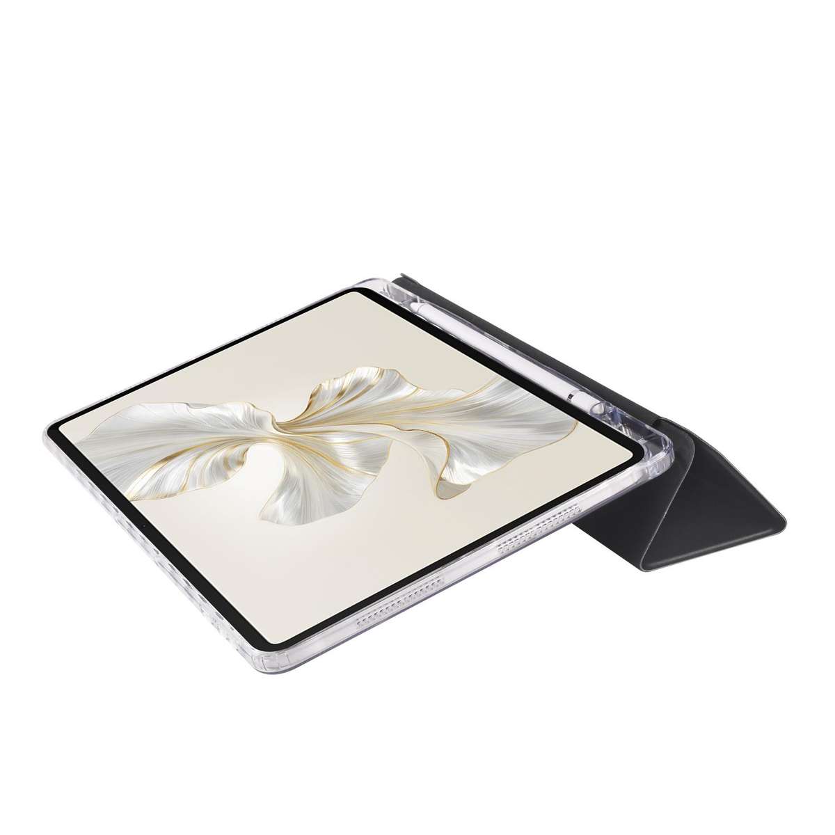 For Honor Pad 9 3-Fold Clear Acrylic Leather Tablet Case(Black)