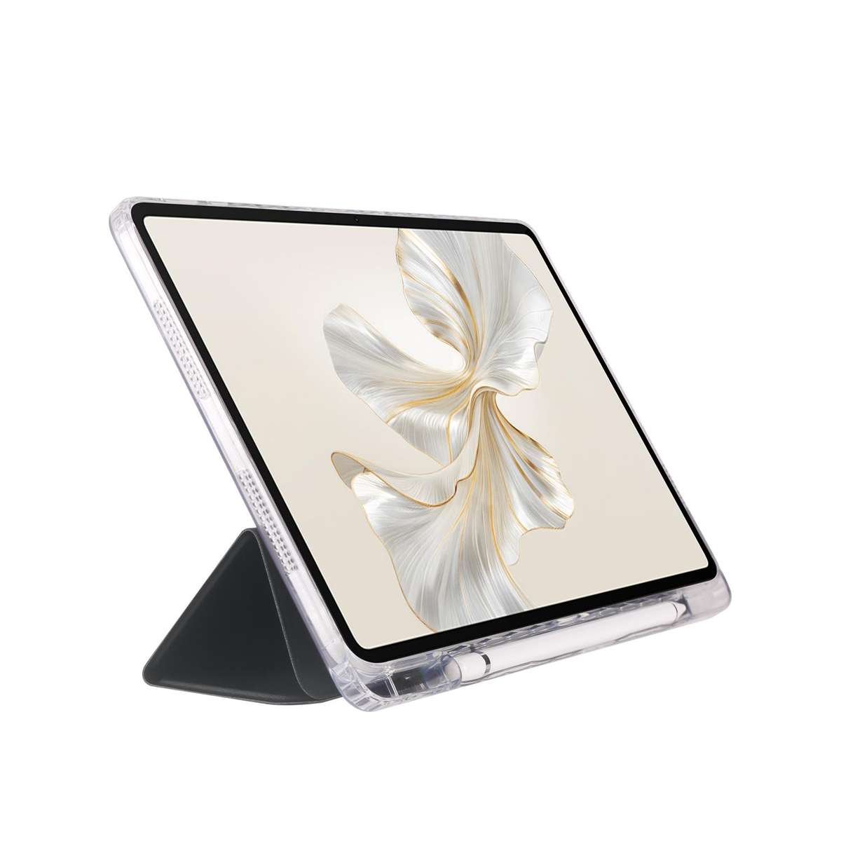 For Honor Pad 9 3-Fold Clear Acrylic Leather Tablet Case(Black)