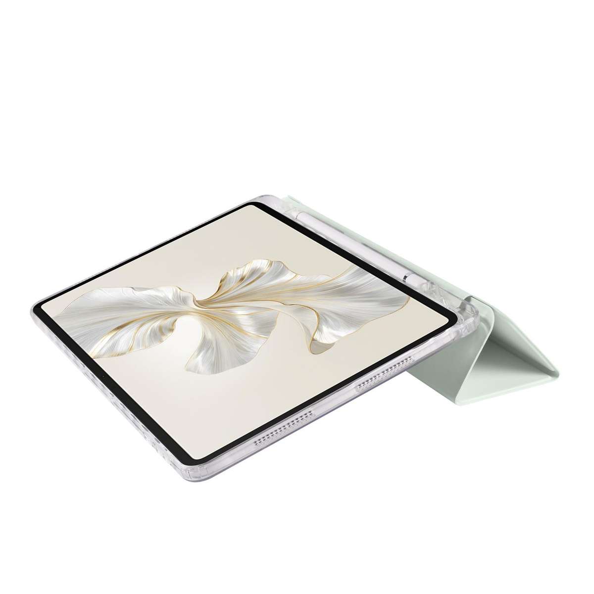 For Honor Pad 9 3-Fold Clear Acrylic Leather Tablet Case(Light Green)