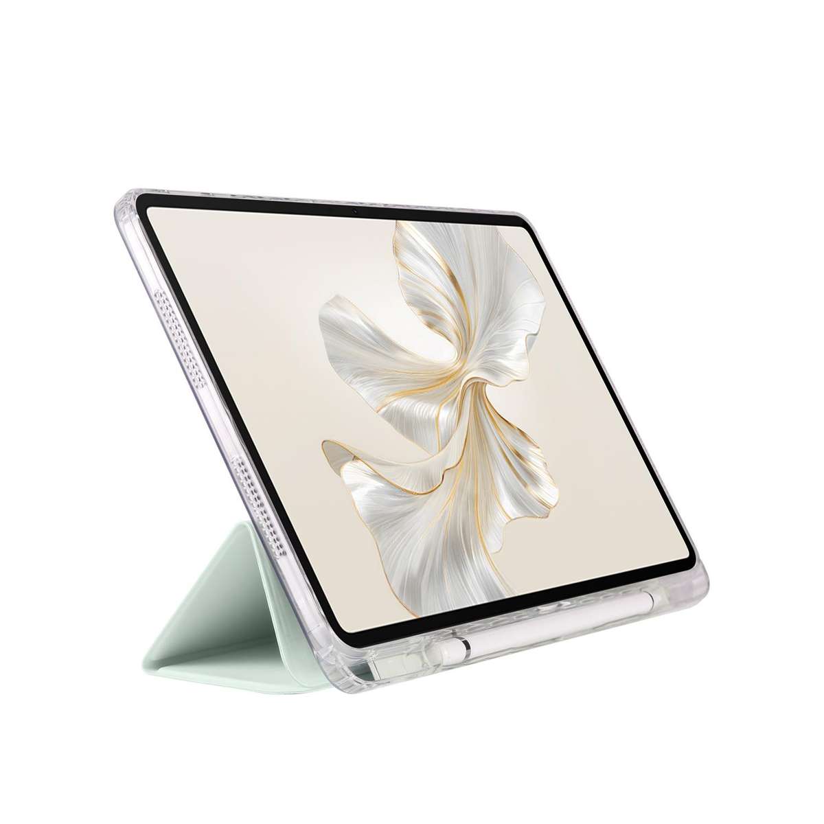 For Honor Pad 9 3-Fold Clear Acrylic Leather Tablet Case(Light Green)
