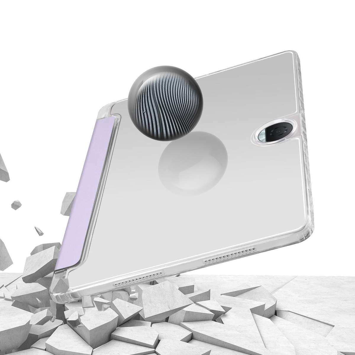 For Honor Pad 9 3-Fold Clear Acrylic Leather Tablet Case(Taro Purple)