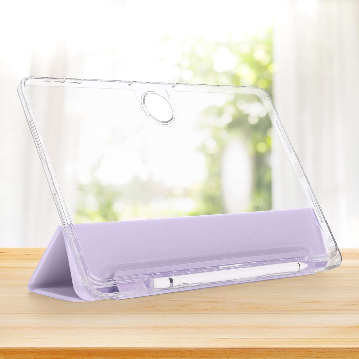 For Honor Pad 9 3-Fold Clear Acrylic Leather Tablet Case(Taro Purple)