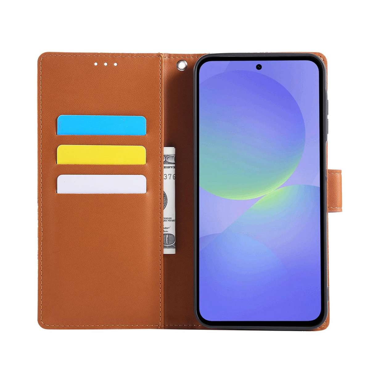 For Samsung Galaxy A57 5G Rose Flower Embossed 3-Card Slots Leather Phone Case(Brown)