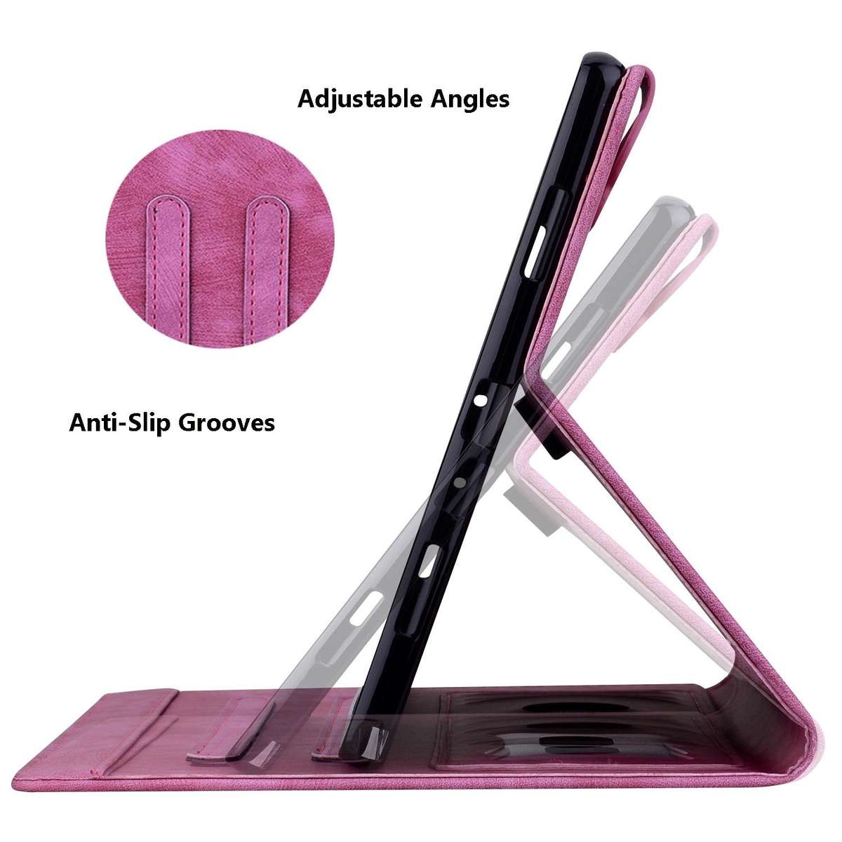 For Tecno MegaPad Pro 12 Cartoon Sakura Cat Embossed Leather Tablet Case(Rose Red)