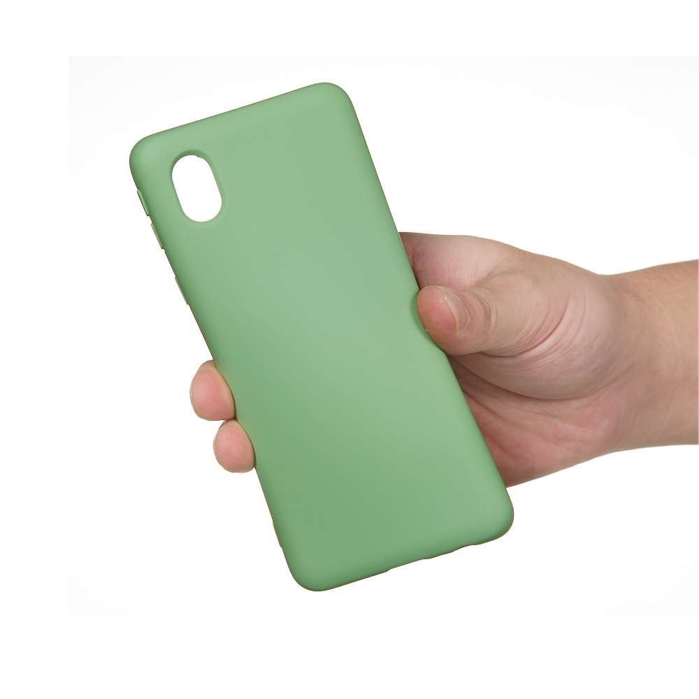 For Samsung Galaxy A01 Core Solid Color Liquid Silicone Dropproof Full Coverage Protective Case(Gree