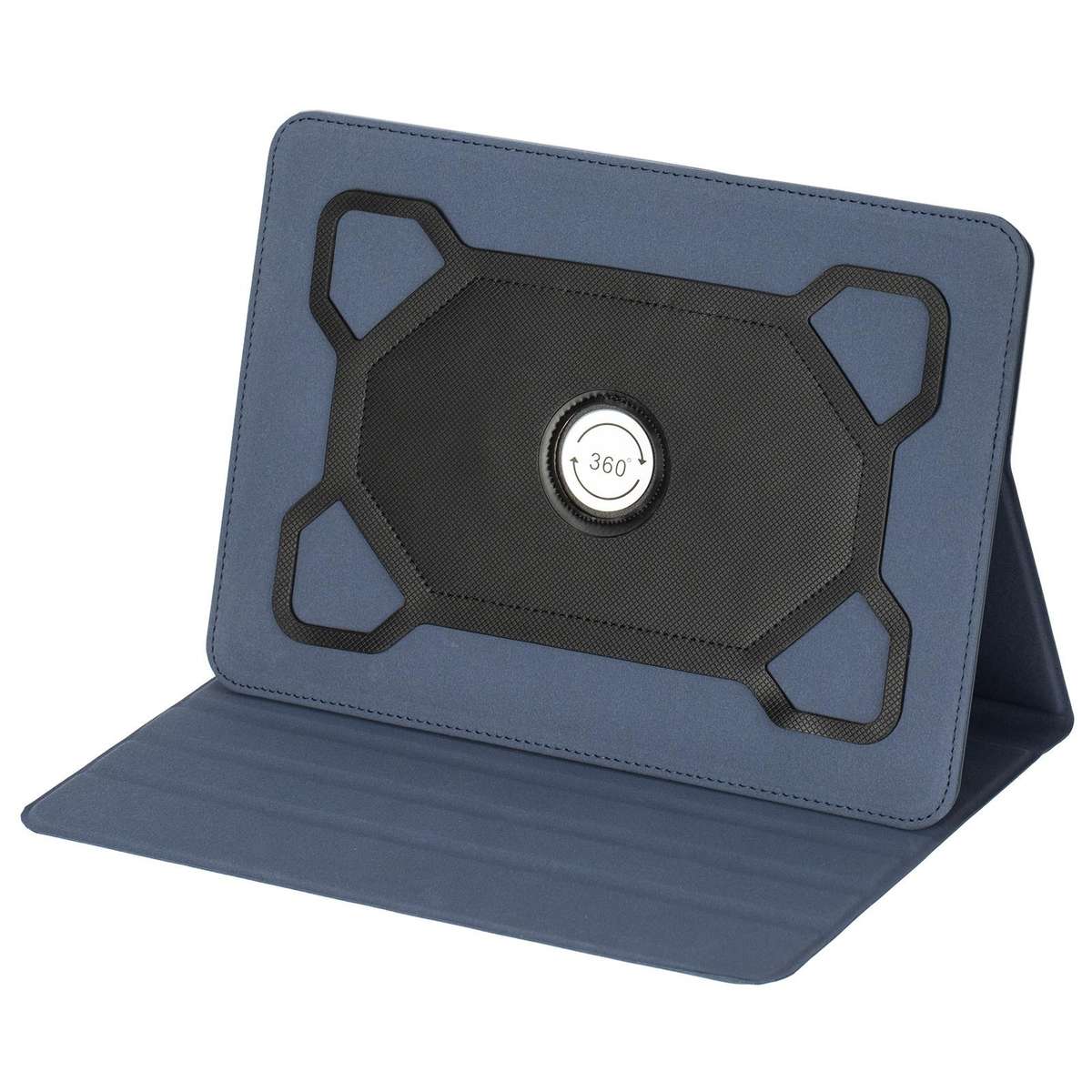 7-8 inch Voltage Silicone 360 Rotation Leather Tablet Case(Dark Blue)