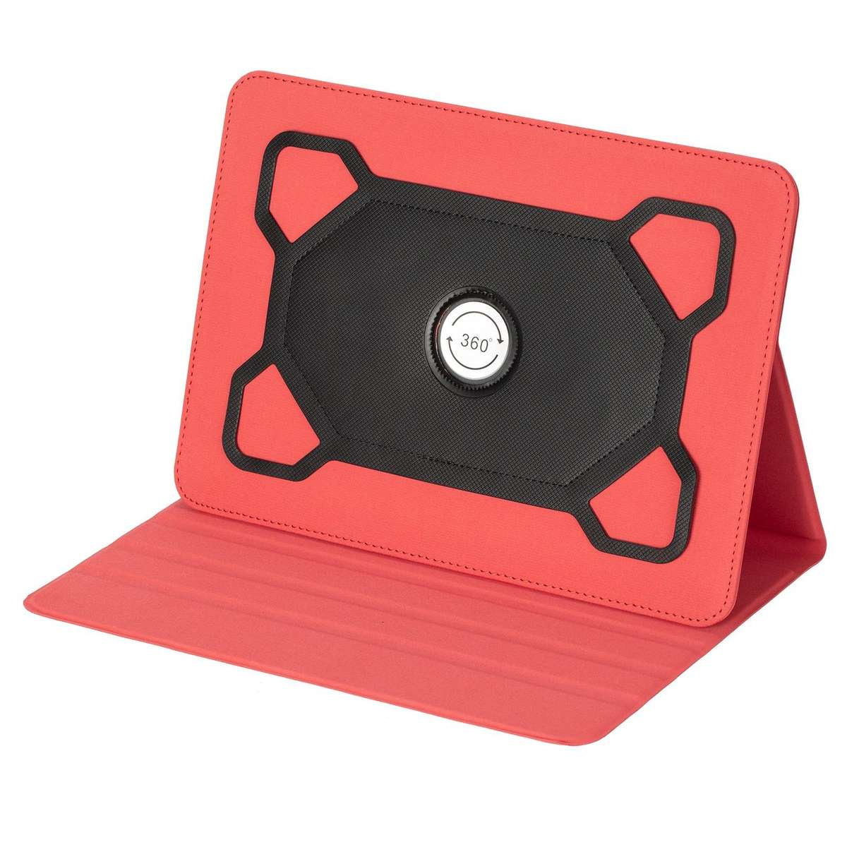 9-10 inch Voltage Silicone 360 Rotation Leather Tablet Case(Red)
