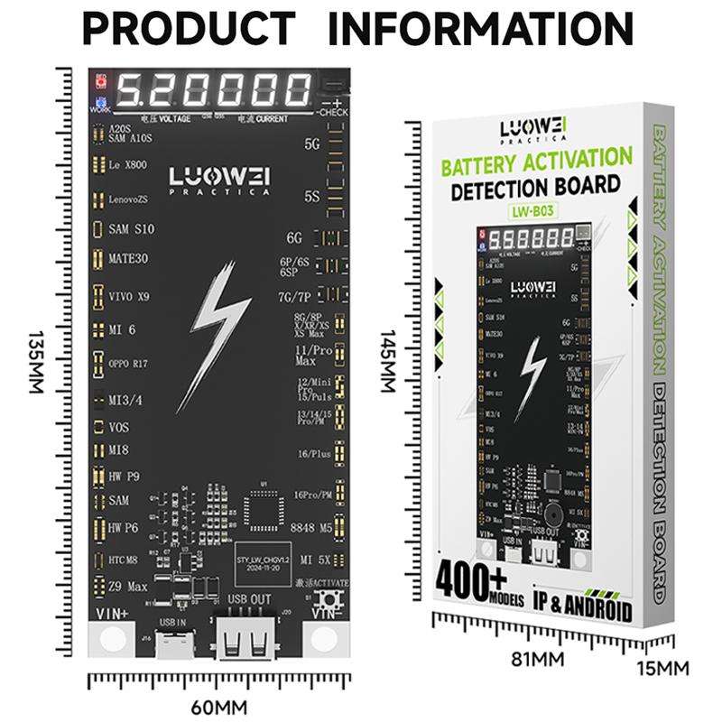 LUOWEI LW-B03 Battery Fast Charging Activation Board for iPhone/Android