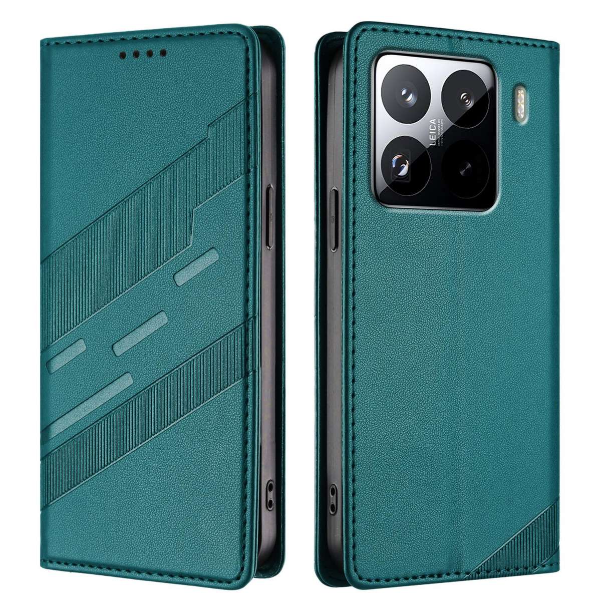 For Xiaomi 15S Pro Embossed Multi-functional Wallet Retro Leather Phone Case(Dark Green)