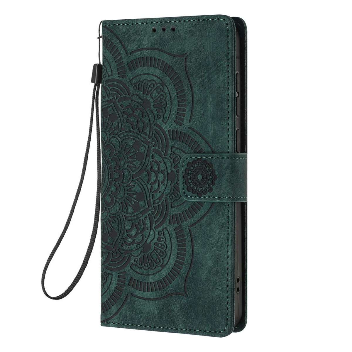 For Redmi 13 4G / 5G Global Mandala Embossed Retro Frosted Leather Phone Case(Green)