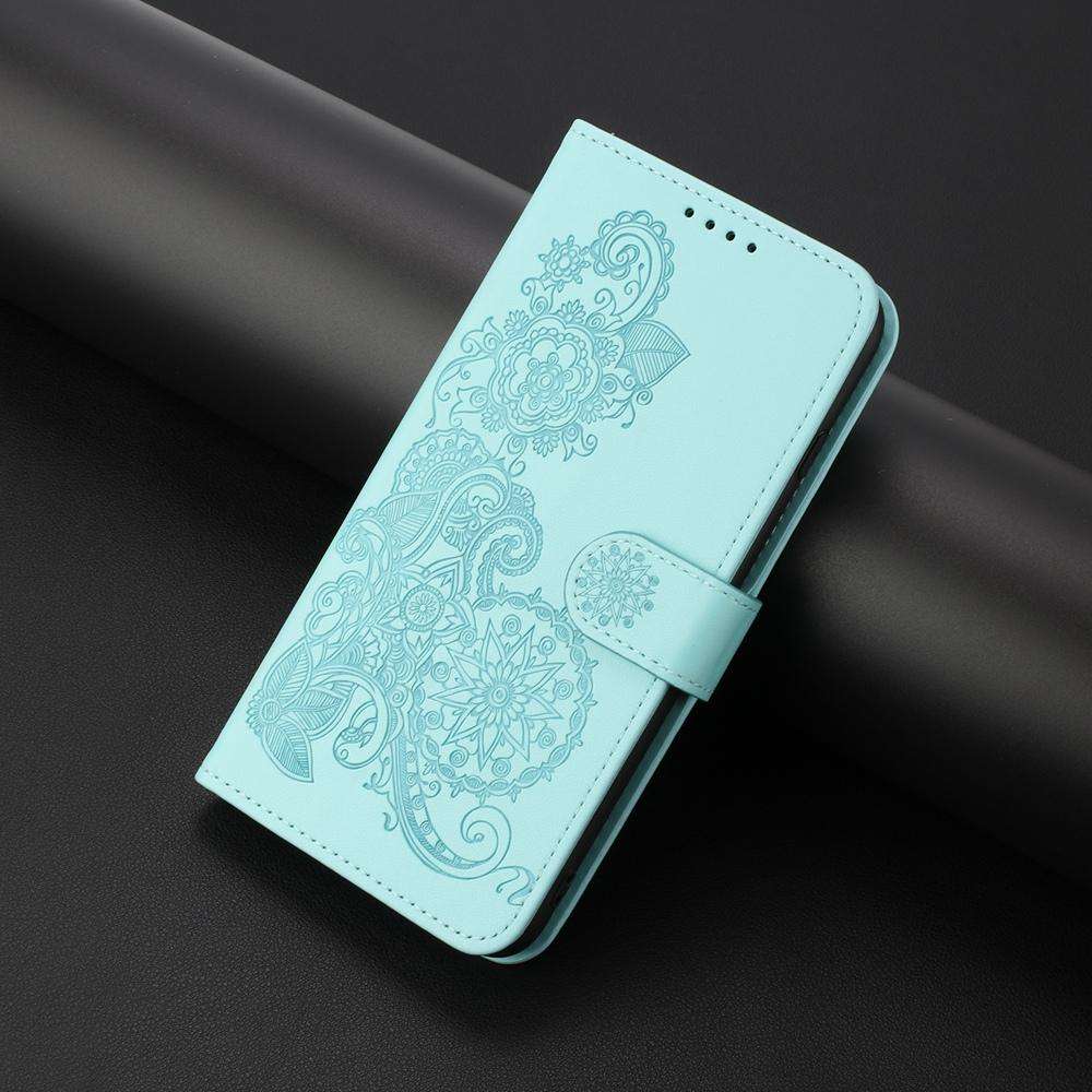For TCL 60 SE NxtPaper 5G Datura Flower Embossed Flip Leather Phone Case(Light Blue)