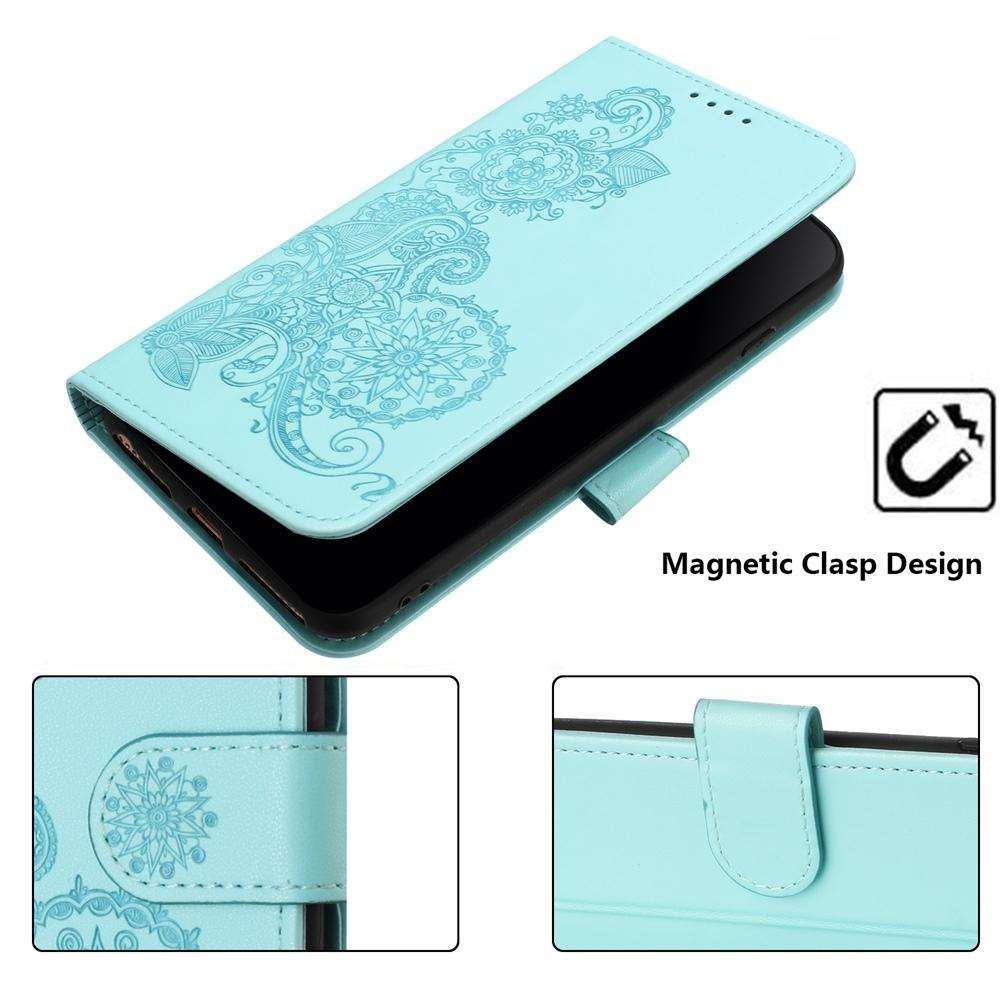 For TCL 60 SE NxtPaper 5G Datura Flower Embossed Flip Leather Phone Case(Light Blue)