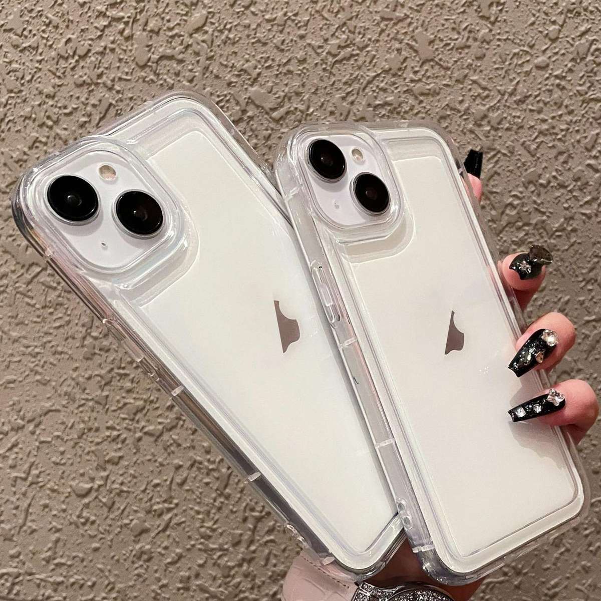 For iPhone 15 Pro Max Photo Frame Airbag Shockproof TPU Phone Case(Transparent)