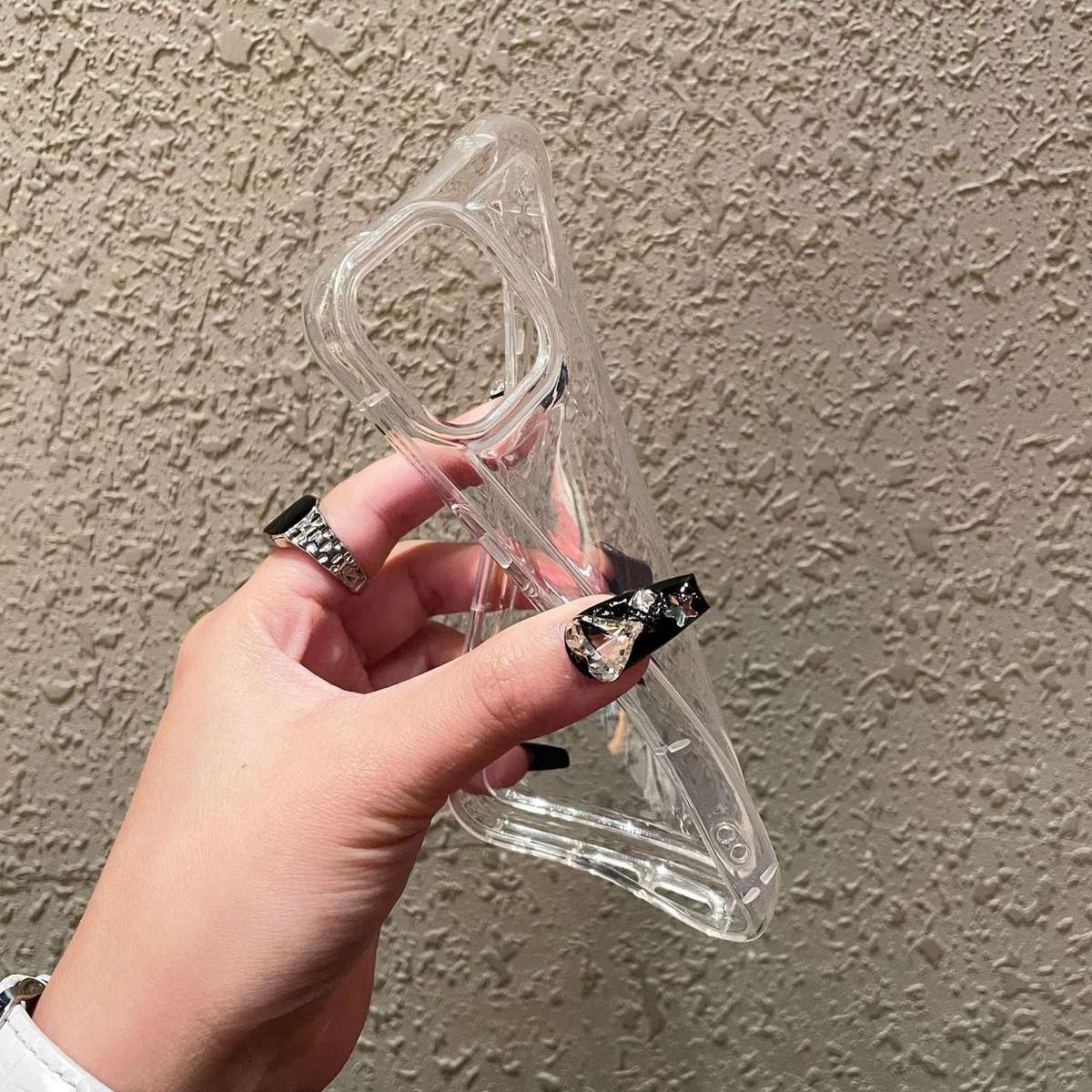 For iPhone 15 Pro Max Photo Frame Airbag Shockproof TPU Phone Case(Transparent)
