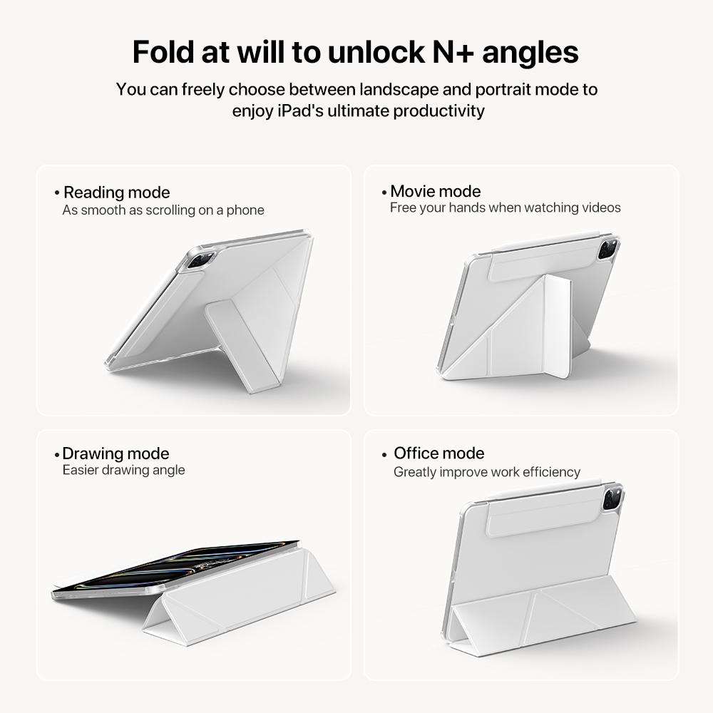 For iPad Air 11 2026 / 2025 / 2024 Four-corner Anti-collision Magnetic Double-sided Cl ... (White)