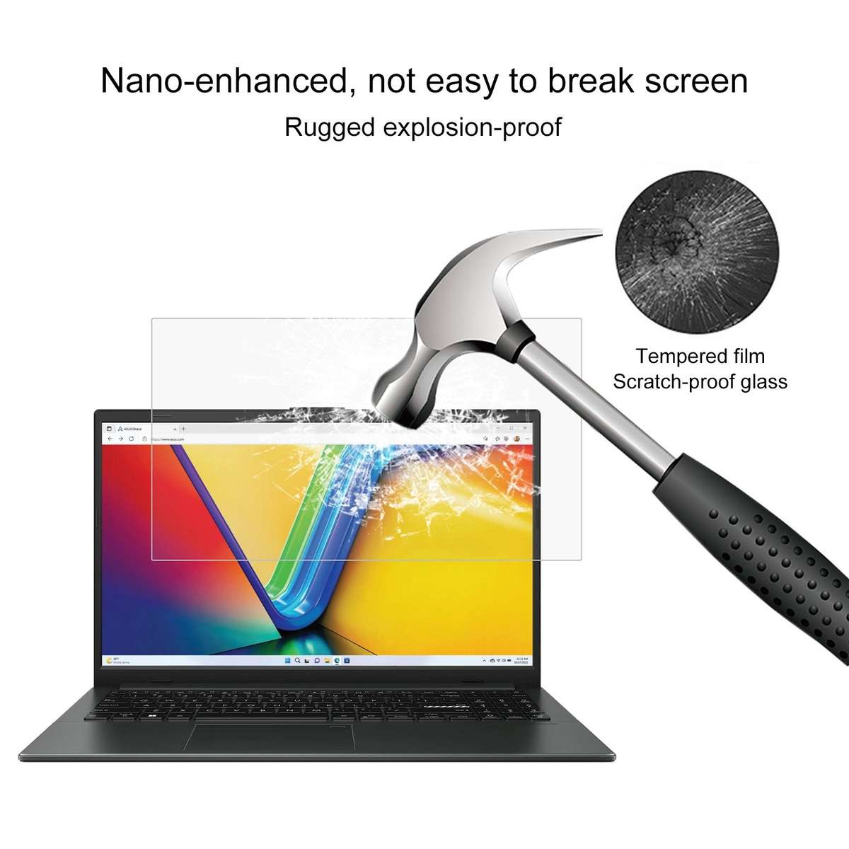 For ASUS Vivobook Go 14 / E1404FA 14 2pcs 9H 0.3mm Explosion-proof Tempered Glass Film