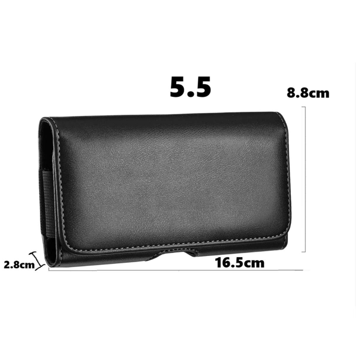 For 5.5 inch Universal Horizontal Outdoor Phone Waist Bag(Black)