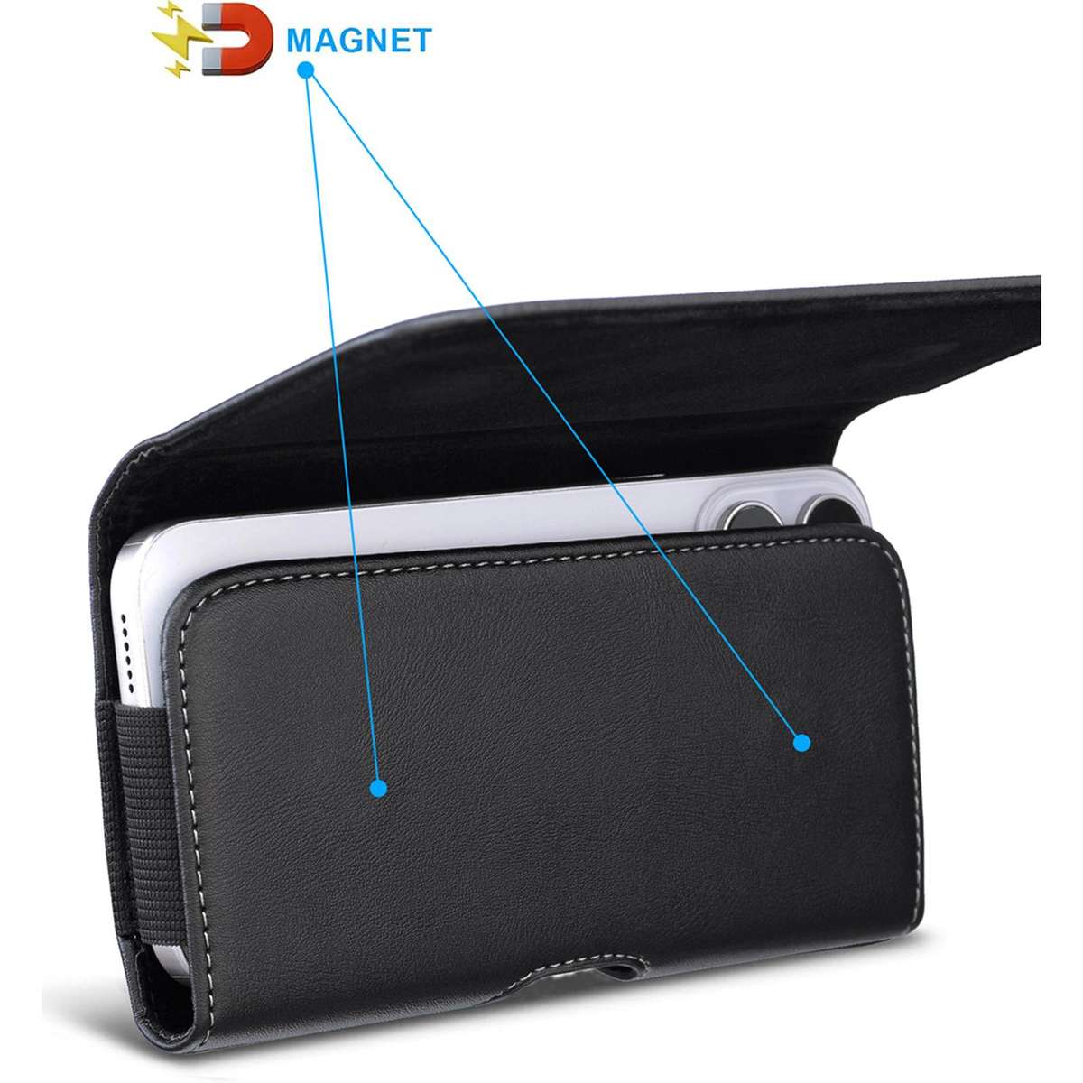 For 5.5 inch Universal Horizontal Outdoor Phone Waist Bag(Black)