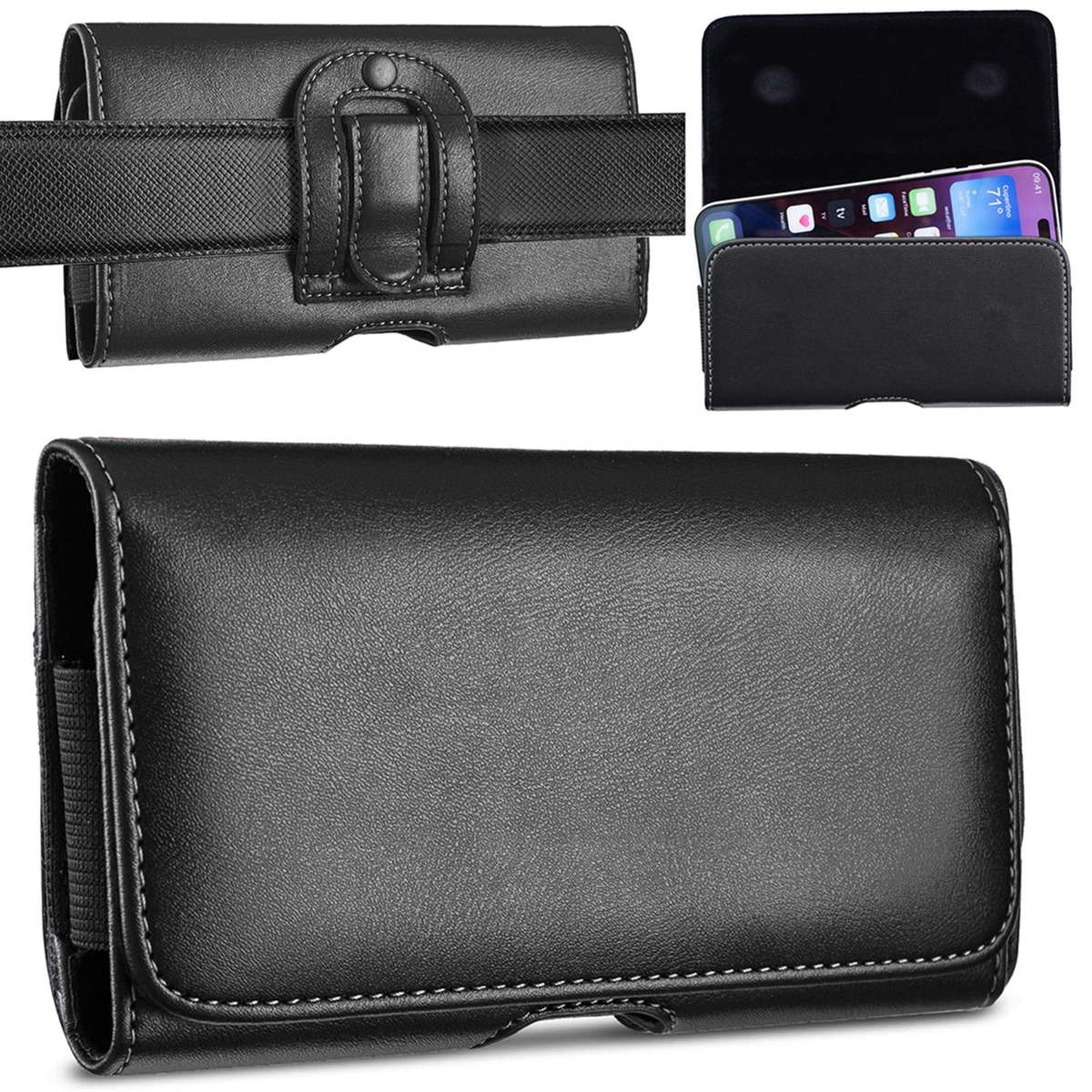 For 5.5 inch Universal Horizontal Outdoor Phone Waist Bag(Black)