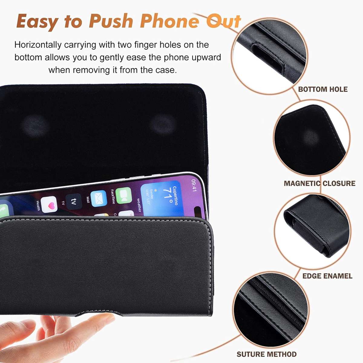 For 5.5 inch Universal Horizontal Outdoor Phone Waist Bag(Black)
