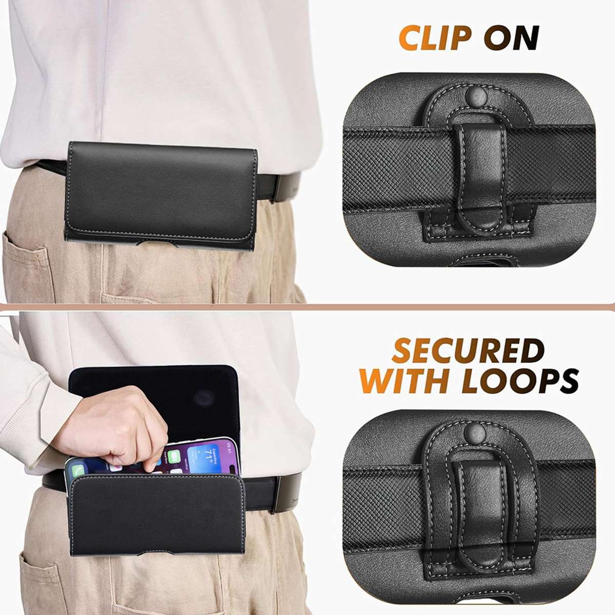 For 5.5 inch Universal Horizontal Outdoor Phone Waist Bag(Black)