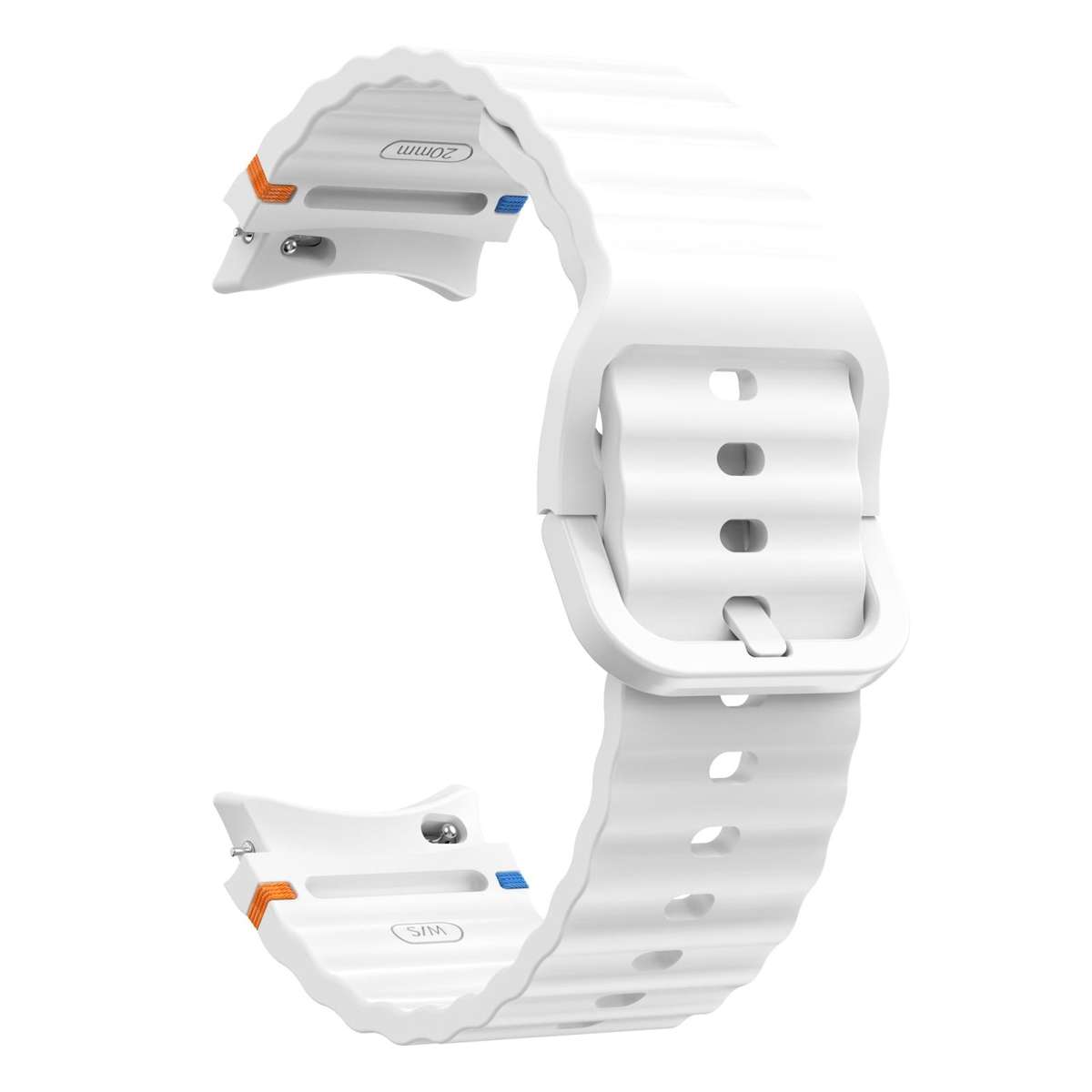 For Samsung Galaxy Watch FE / 7 / 6 / 5 / 4 xDfind Wavy Grain Stitched Colorful Buckle ... (White)