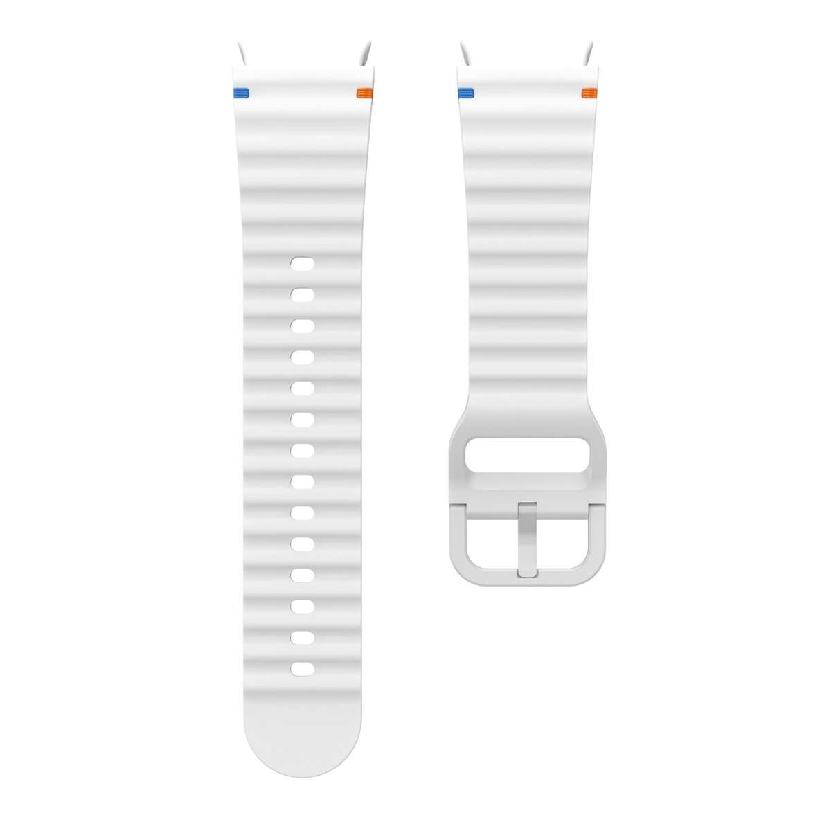For Samsung Galaxy Watch FE / 7 / 6 / 5 / 4 xDfind Wavy Grain Stitched Colorful Buckle ... (White)
