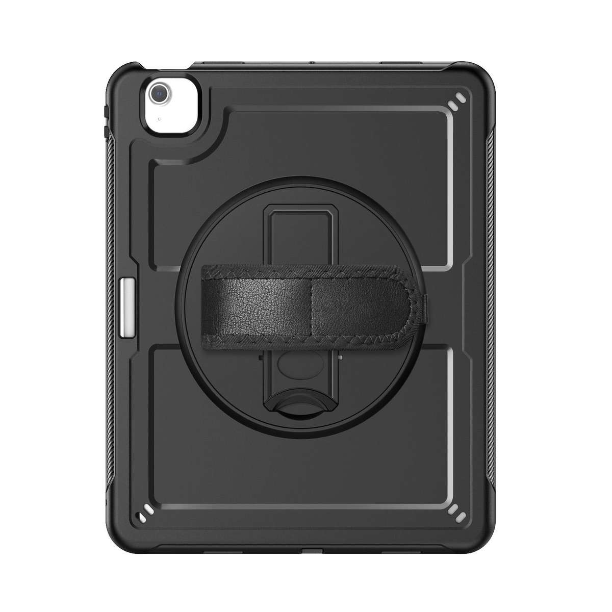For iPad Air 13 2026 / 2025 / 2024 Honeycomb Hand Grip Turntable Stand Tablet Case(Black)