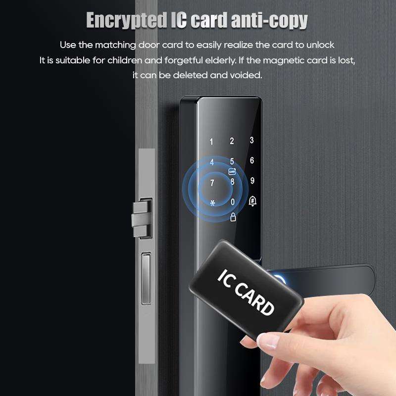 Z17 Tuya Smart WiFi Electronic Fingerprint Password Door Lock, Lock Body Size:14.7cm(Black)