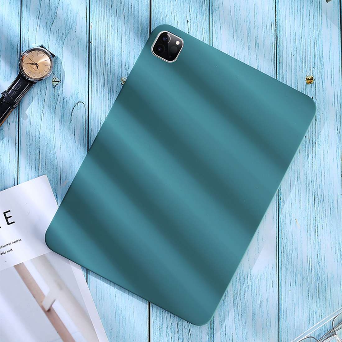 For iPad Pro 12.9 (2020) Liquid Silicone Shockproof Full Coverage Tablet Case(Green)