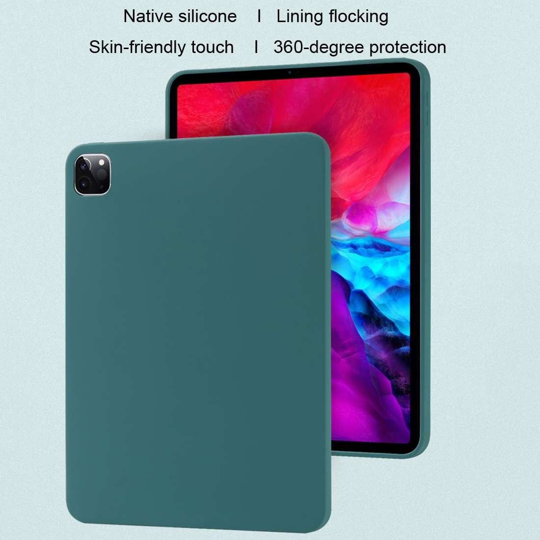 For iPad Pro 12.9 (2020) Liquid Silicone Shockproof Full Coverage Tablet Case(Green)