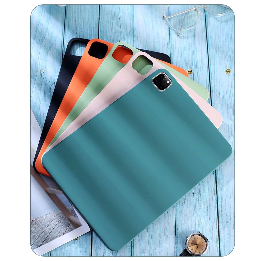 For iPad Pro 12.9 (2020) Liquid Silicone Shockproof Full Coverage Tablet Case(Pink)