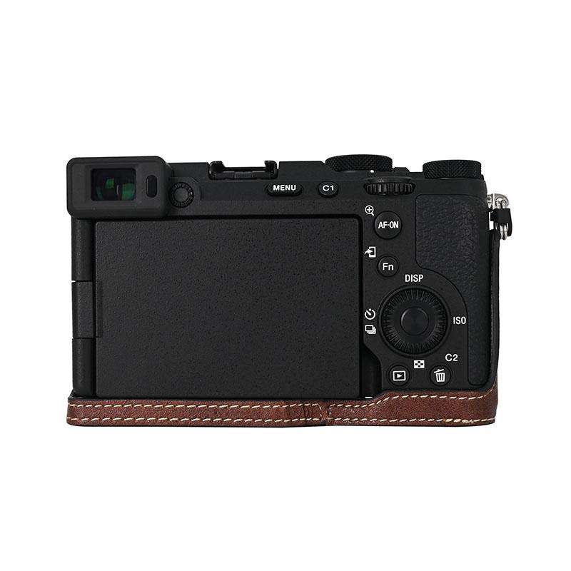 For Sony ILCE-7CM2 / Alpha 7C II Litchi Texture PU Leather Camera Half Case Base(Coffee)