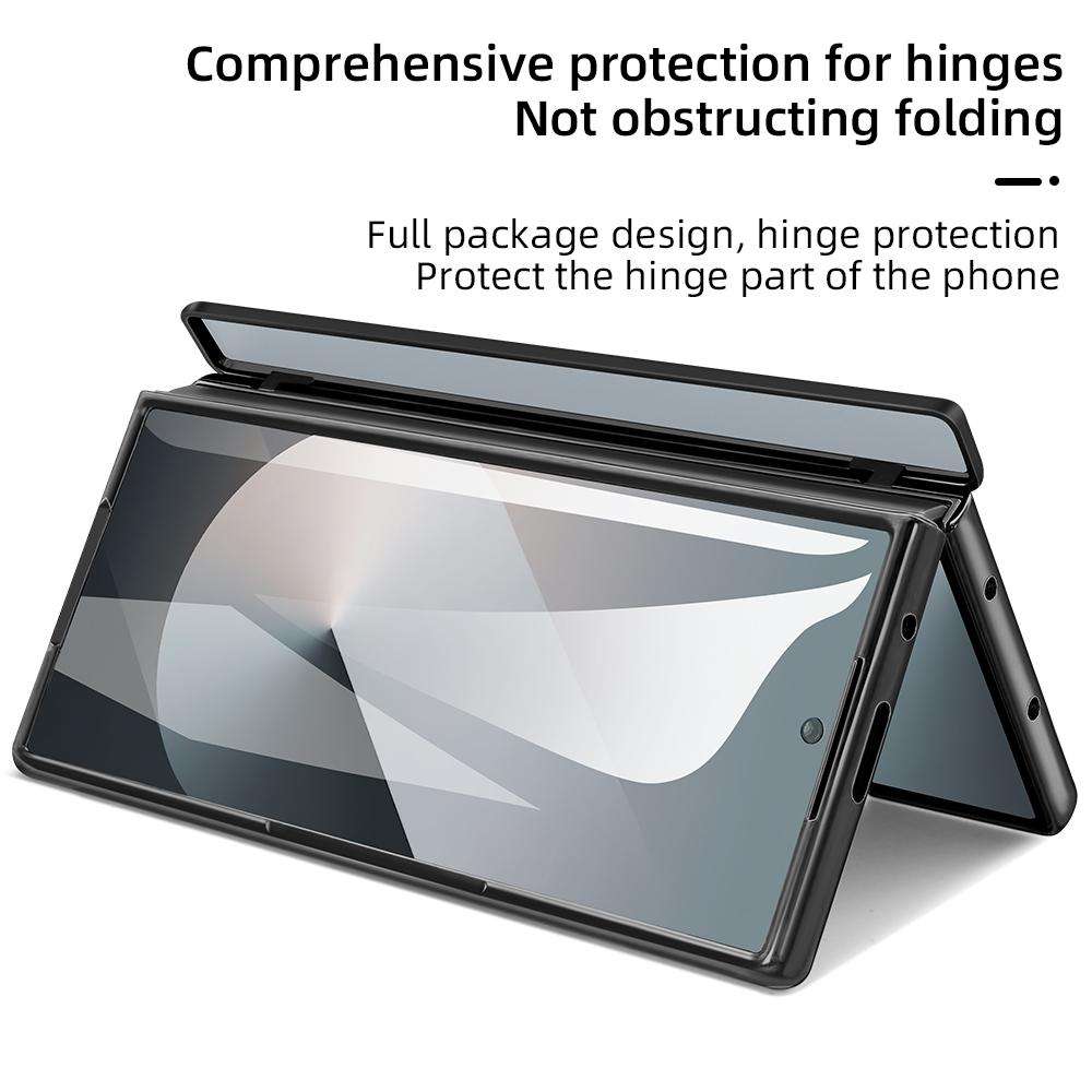 For Samsung Galaxy Z Fold6 5G VIETAO Electroplating Integrated Pen Slot Folding PU Pho ... (Black)