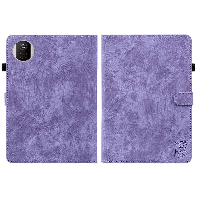 For Honor Pad X7 Embossed Tiger Pattern Leather Tablet Case(Purple)