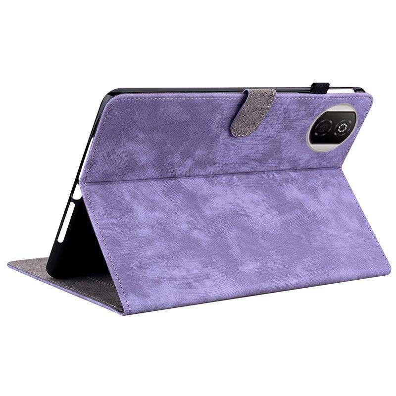 For Honor Pad X7 Embossed Tiger Pattern Leather Tablet Case(Purple)