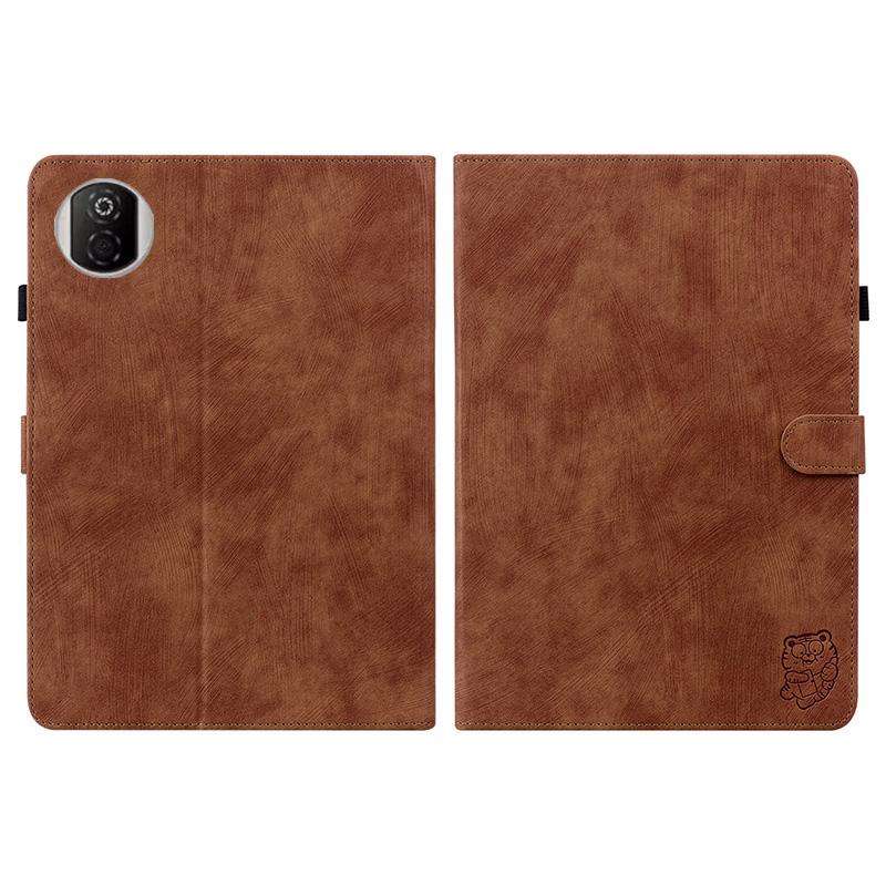 For Honor Pad X7 Embossed Tiger Pattern Leather Tablet Case(Brown)