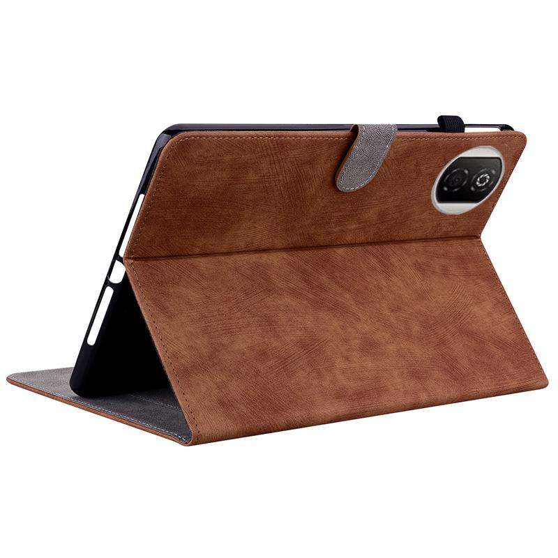 For Honor Pad X7 Embossed Tiger Pattern Leather Tablet Case(Brown)