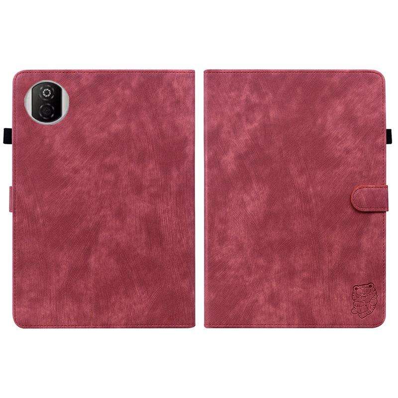 For Honor Pad X7 Embossed Tiger Pattern Leather Tablet Case(Red)