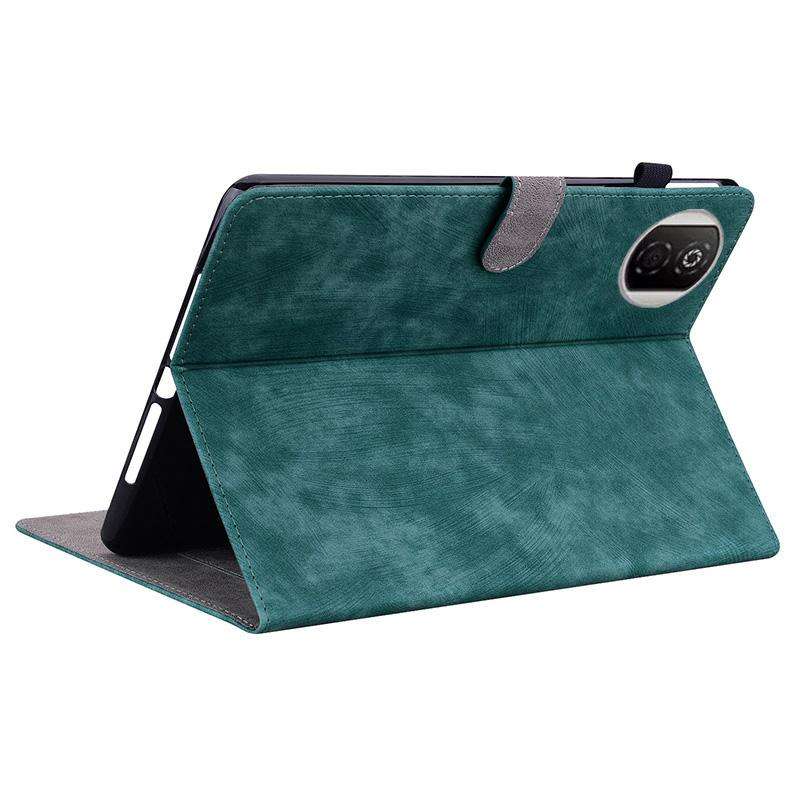 For Honor Pad X7 Embossed Tiger Pattern Leather Tablet Case(Dark Green)