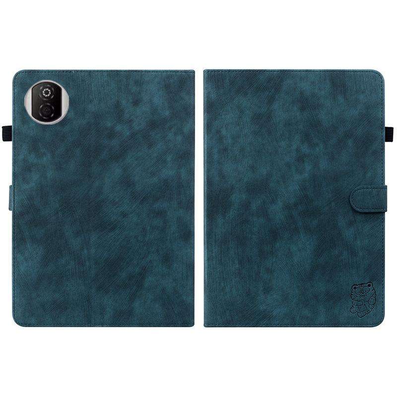 For Honor Pad X7 Embossed Tiger Pattern Leather Tablet Case(Dark Blue)
