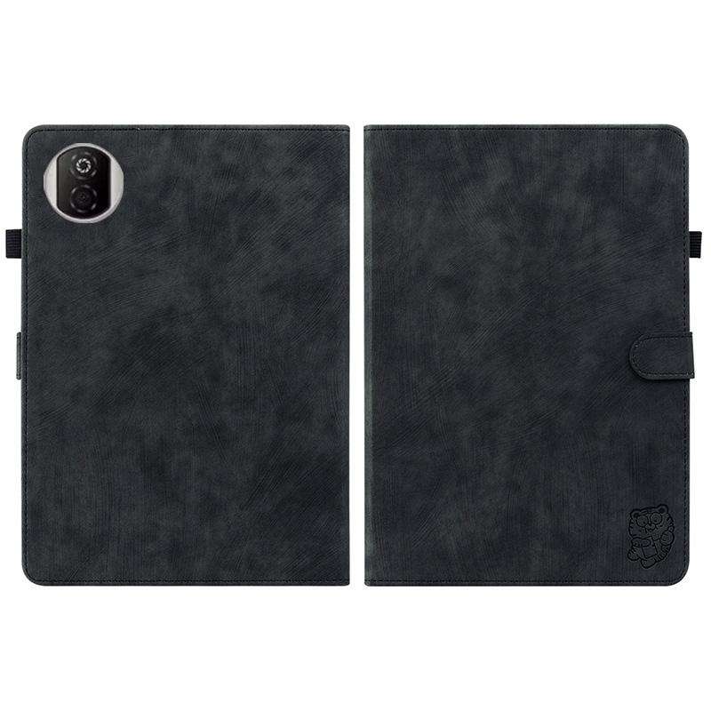 For Honor Pad X7 Embossed Tiger Pattern Leather Tablet Case(Black)