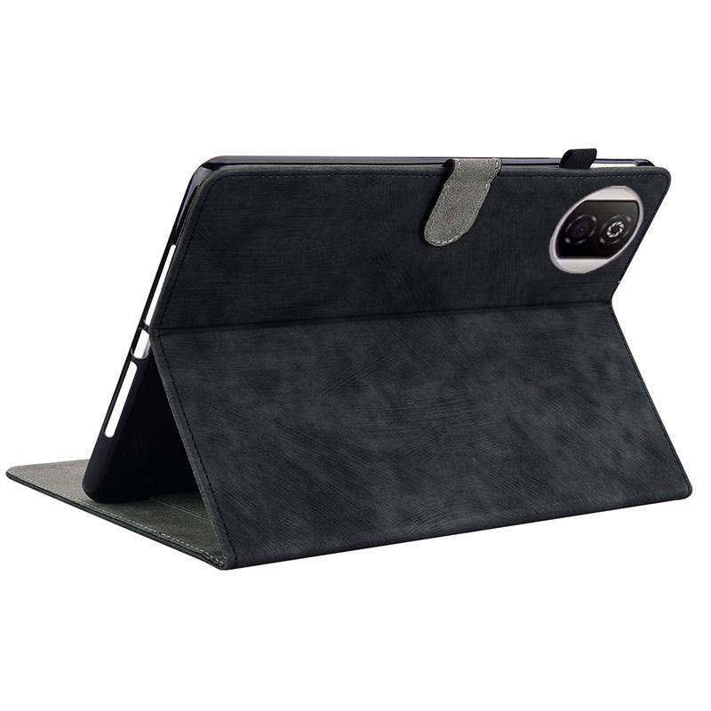 For Honor Pad X7 Embossed Tiger Pattern Leather Tablet Case(Black)