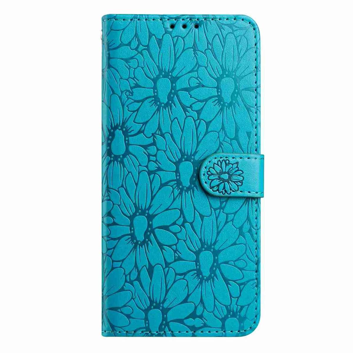 For Redmi K90 / Poco F8 Pro Daisy Embossed Leather Phone Case(Blue)