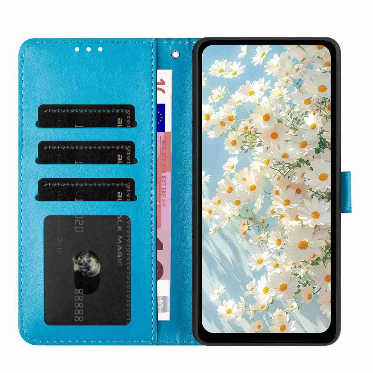 For Redmi K90 / Poco F8 Pro Daisy Embossed Leather Phone Case(Blue)