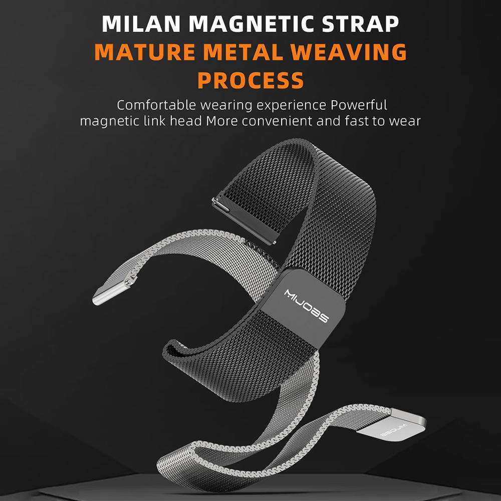 22mm MIJOBS Milan Magnetic Metal Watch Band(Gold)